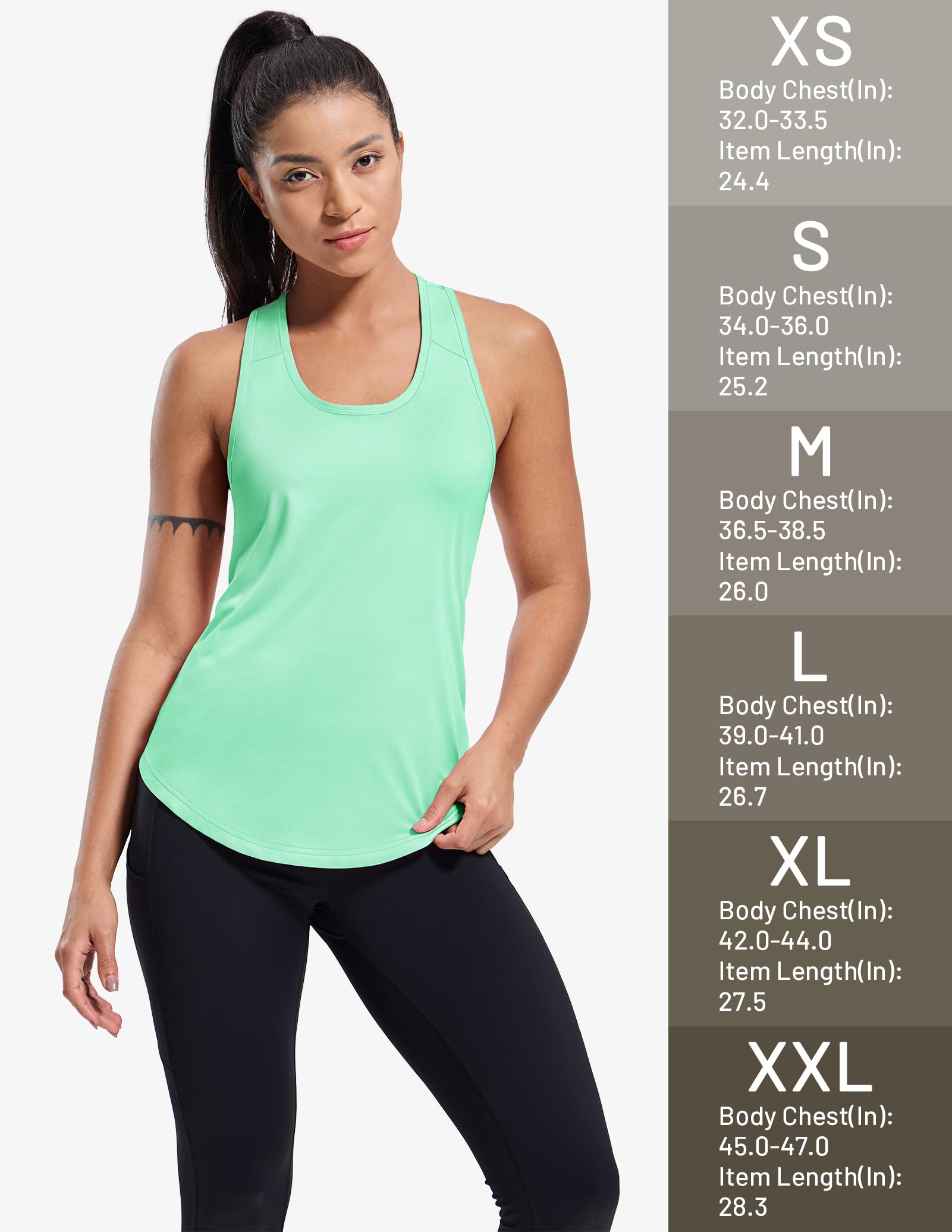 MIER Canotte da allenamento da donna Racerback Atletico Senza Maniche Vestibilità Larga Muscolare Tee Shirt Dry Fit Corsa Palestra Yoga Top Estate