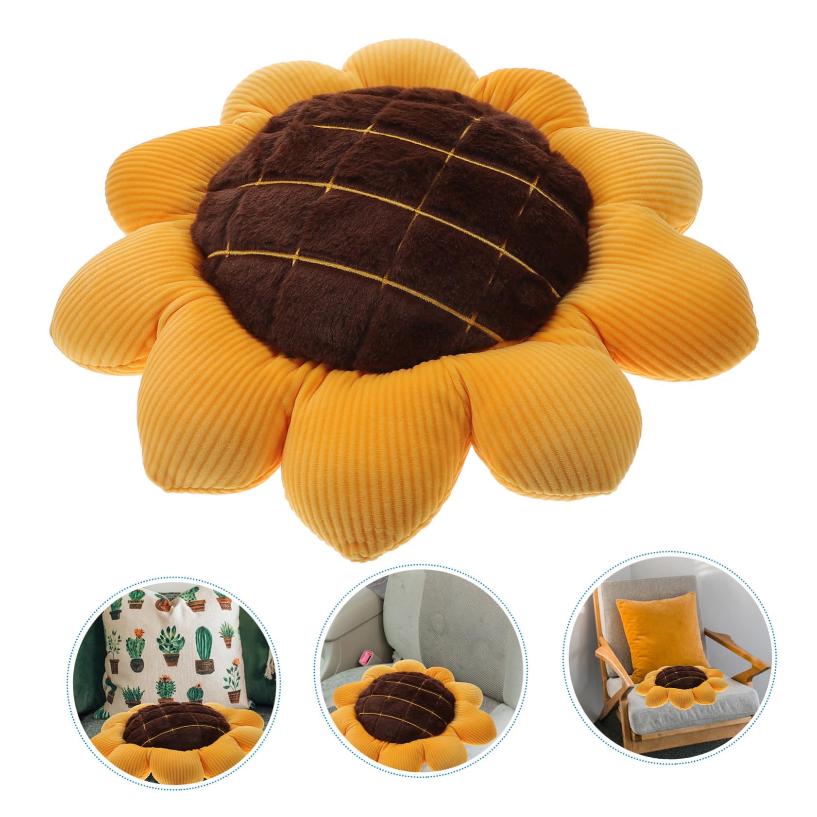 IWOWHERO Sunflower Pillow for Home Decorative Seat Pad Office Chair Pillow Comfortable Yoga Mat