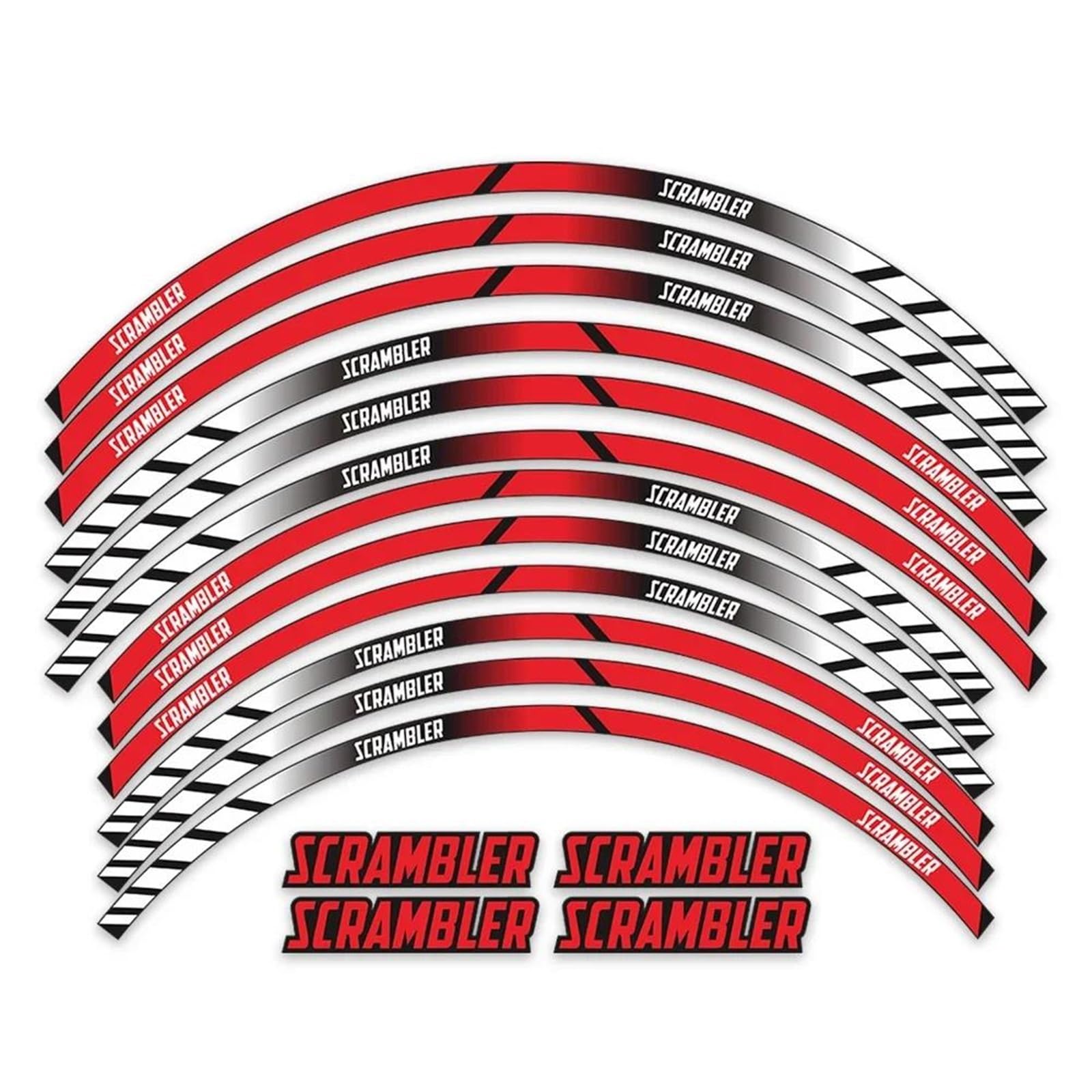 Motorcycle Accessories Wheel Stickers Reflective Rim Motorbike Waterproof Decals for Ducati for Scrambler 400 800 1100(Style 3)