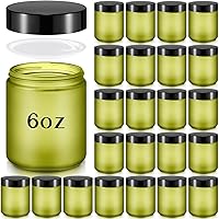 Vista 9 de Domensi 24 frascos de vidrio de 6 onzas con tapas, a prueba de fugas, redondos, herméticos, vacíos, con forro interior, tapa para almacenar