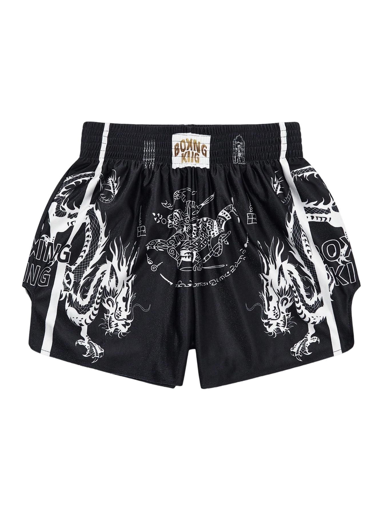 Men's Muay Thai Shorts Graphic Elastic Waist Kickboxing Baggy Sport Gym Shorts-image-1