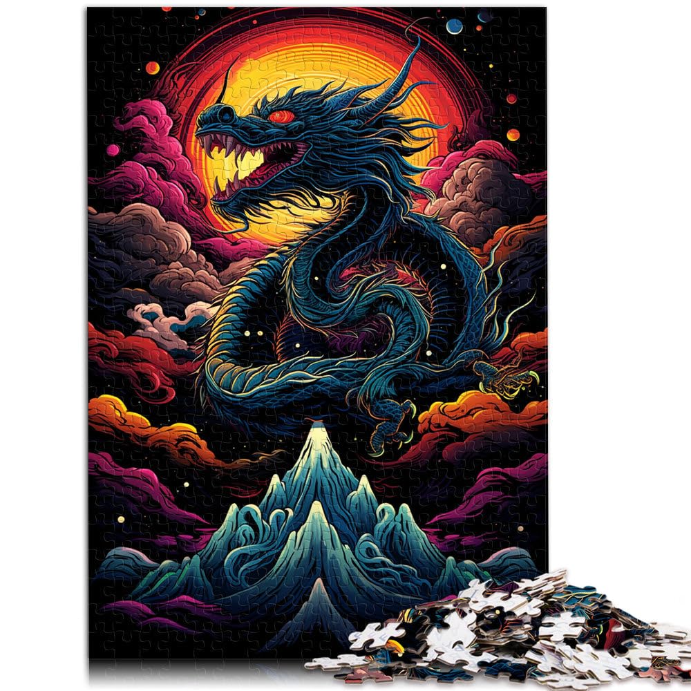 1000 Pieces Jigsaw Puzzles for Adults Chinese dragon over rainbow Challenging Game Toys Christmas Puzzle Gifts 19.7 in x29.5 in for teenager 14+ โ image 1