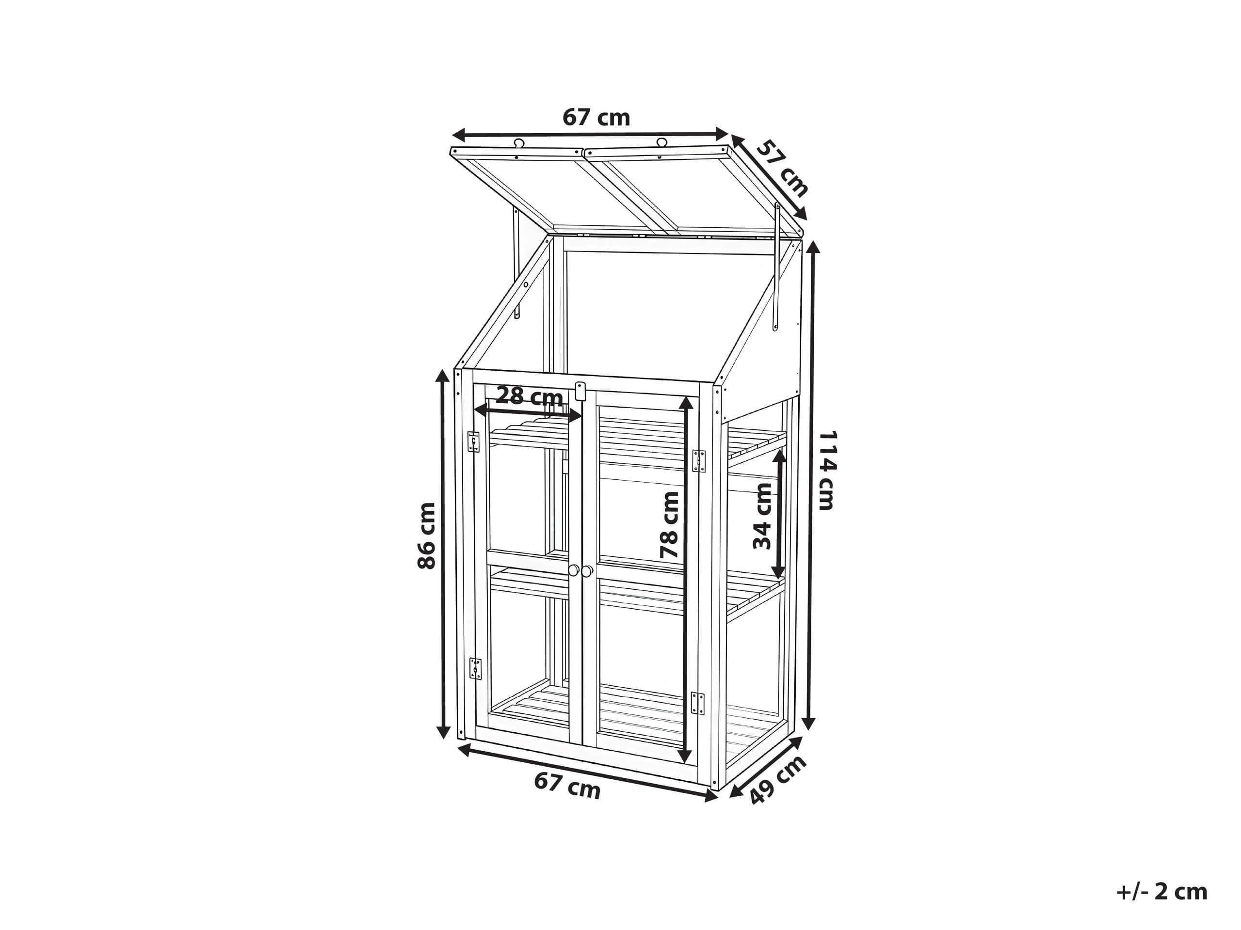 Serre de Balcon en Bois à 3 Niveaux avec Double Porte et Panneau Transparent Meuble de Jardin Marron Clair Volvera