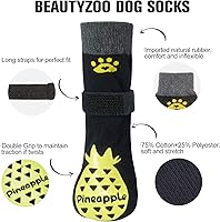 Vista 2 de BEAUTYZOO Calcetines antideslizantes para perros pequeños, medianos y grandes, protector de patas de perro con agarre para suelos de madera dura