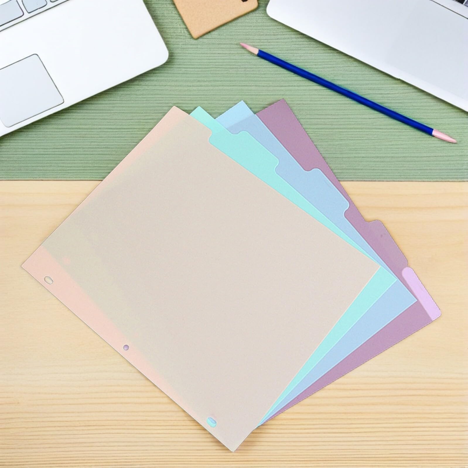 20 Pezzi Divisori per Raccoglitori con Linguette Plastica Perforati Indici per Organizer Quaderni e Planner Separatore per Studio e Ufficio