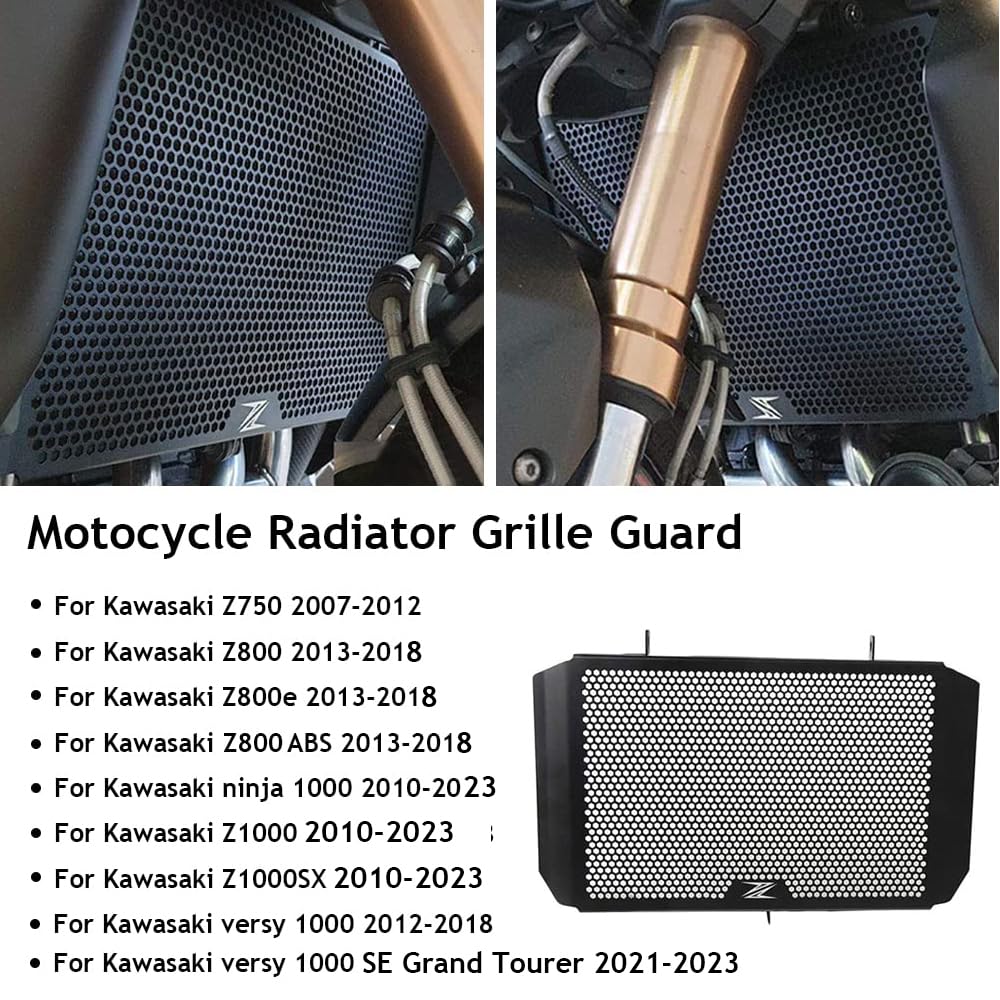 Grille De Protection Radiateur Pour Kawasaki Z800 / Z800E (2013-2016) - Marque SMB MOTO PARTS, Neuve