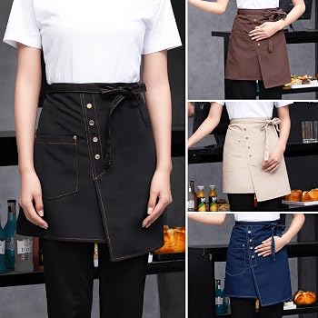 2 Stück Taillenschürze mit 2 Taschen für Männer Frauen,44x69cm Kurze Halbe Schürze,Kochschürze Küchenschürze Kellnerschürze,Kellner Schürze Vorbinder für Restaurant Hause Bar Bistro Café Chef (01 2 Stück Taillenschürze mit 2 Taschen für Männer Frauen,44x69cm Kurze Halbe Schürze,Kochschürze Küchenschürze Kellnerschürze,Kellner Schürze Vorbinder für Restaurant Hause Bar Bistro Café Chef (01