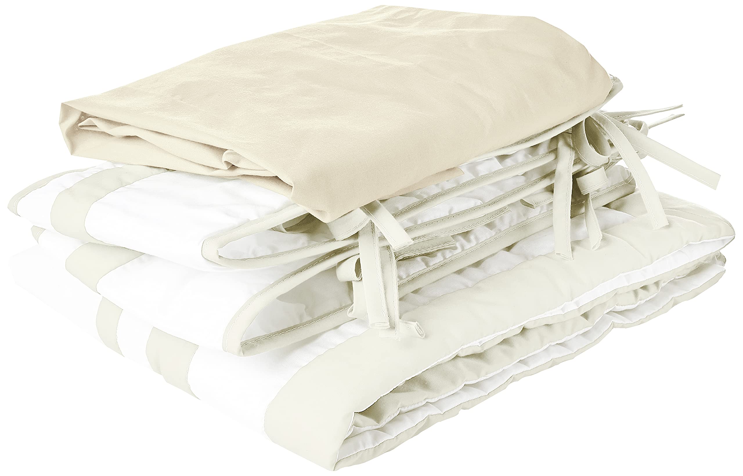 Baby Doll Bedding Modern Hotel Style 4Piece Mini Crib/Port-a-Crib Bedding Set, Ivory