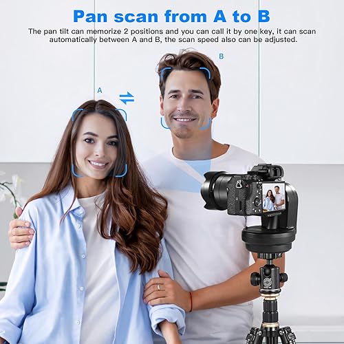 Miniatura 2 de Soonpho M6 - Cabezal de trípode panorámico giratorio motorizado con seguimiento facial, control remoto AI inteligente, cabezal de inclinación