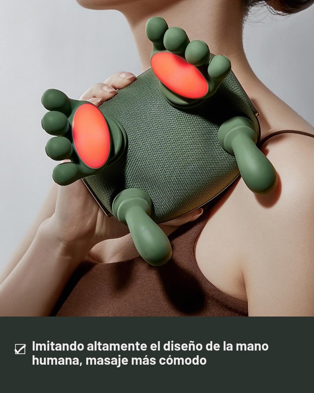 Masajeador 4D para el Cuello y la Espalda, Masajeador de Ajuste de Tres Marchas, con Función de Compresa Caliente, Diseño Portátil, Ideal para Oficinas y Viajes para Aliviar Espasmos Musculares