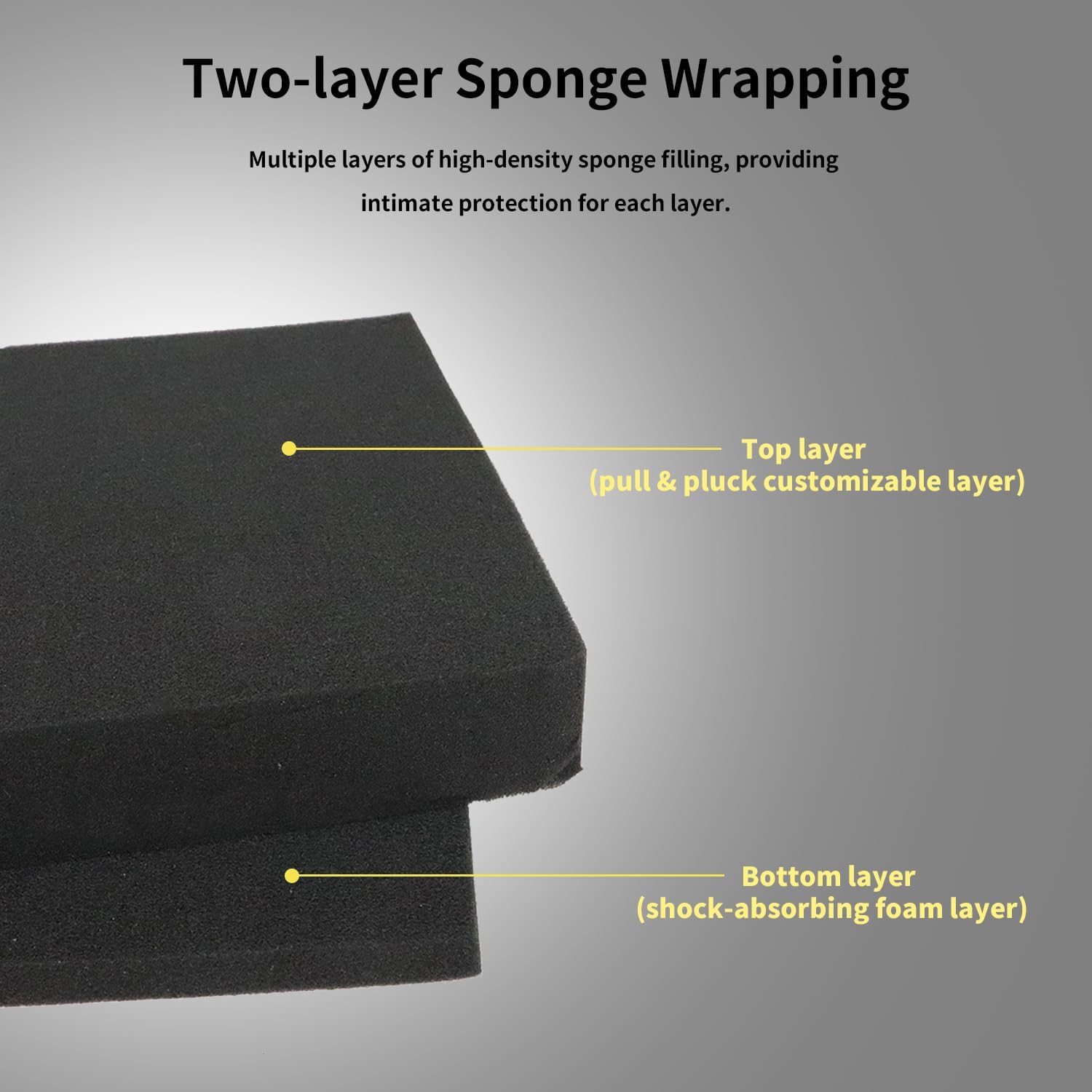 Carrying Hard Case with Pre Grid line Cube Sheet Foam for Jewelry,Camera Accessories, Wristwatch, Electronics, and Gear, Black,Medium,12.8 * 11.6 * 4.7 inch - Image 2