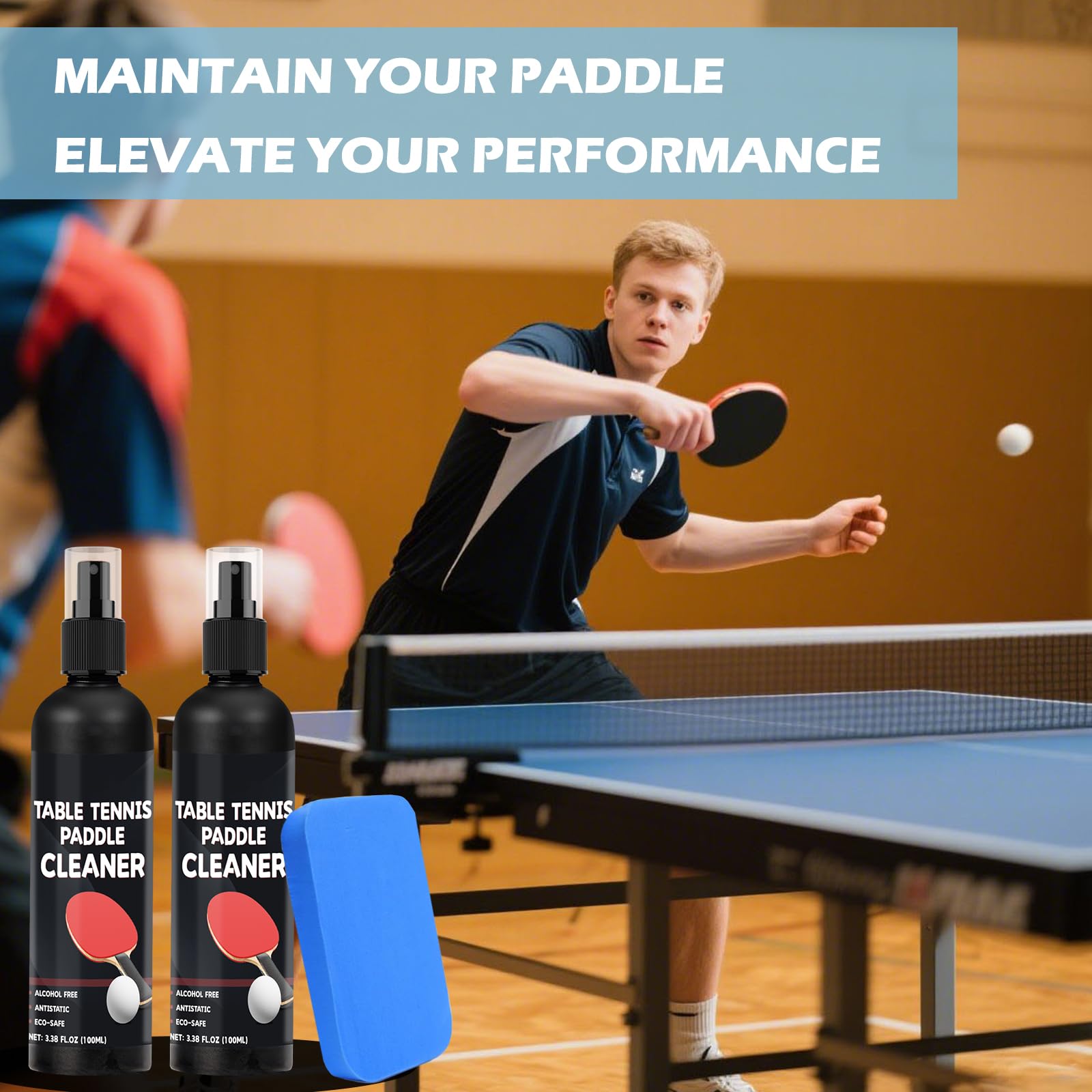 Aelevate Tafeltennis schoonmaken, Tafeltennis Rubber Cleaner Spray | Tafeltennis Vleermuizen Onderhoud Bescherming, 100ml Spray Fles Aelevate Tafeltennis schoonmaken, Tafeltennis Rubber Cleaner Spray | Tafeltennis Vleermuizen Onderhoud Bescherming, 100ml Spray Fles