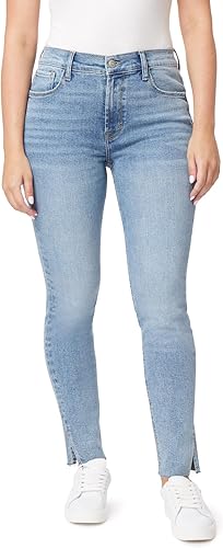 kensie Jeans de tiro alto con dobladillo sin rematar, entrepierna de 28 pulgadas, tallas 0-16