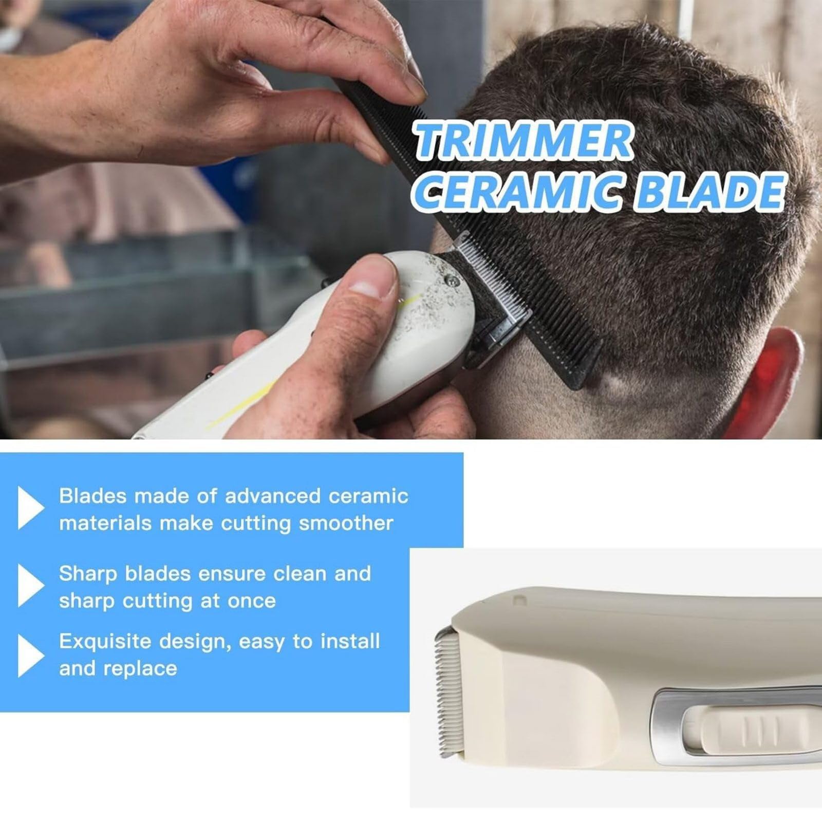 Lot de 3 lames de rechange en céramique à alimentation rapide pour tondeuse Oster A5