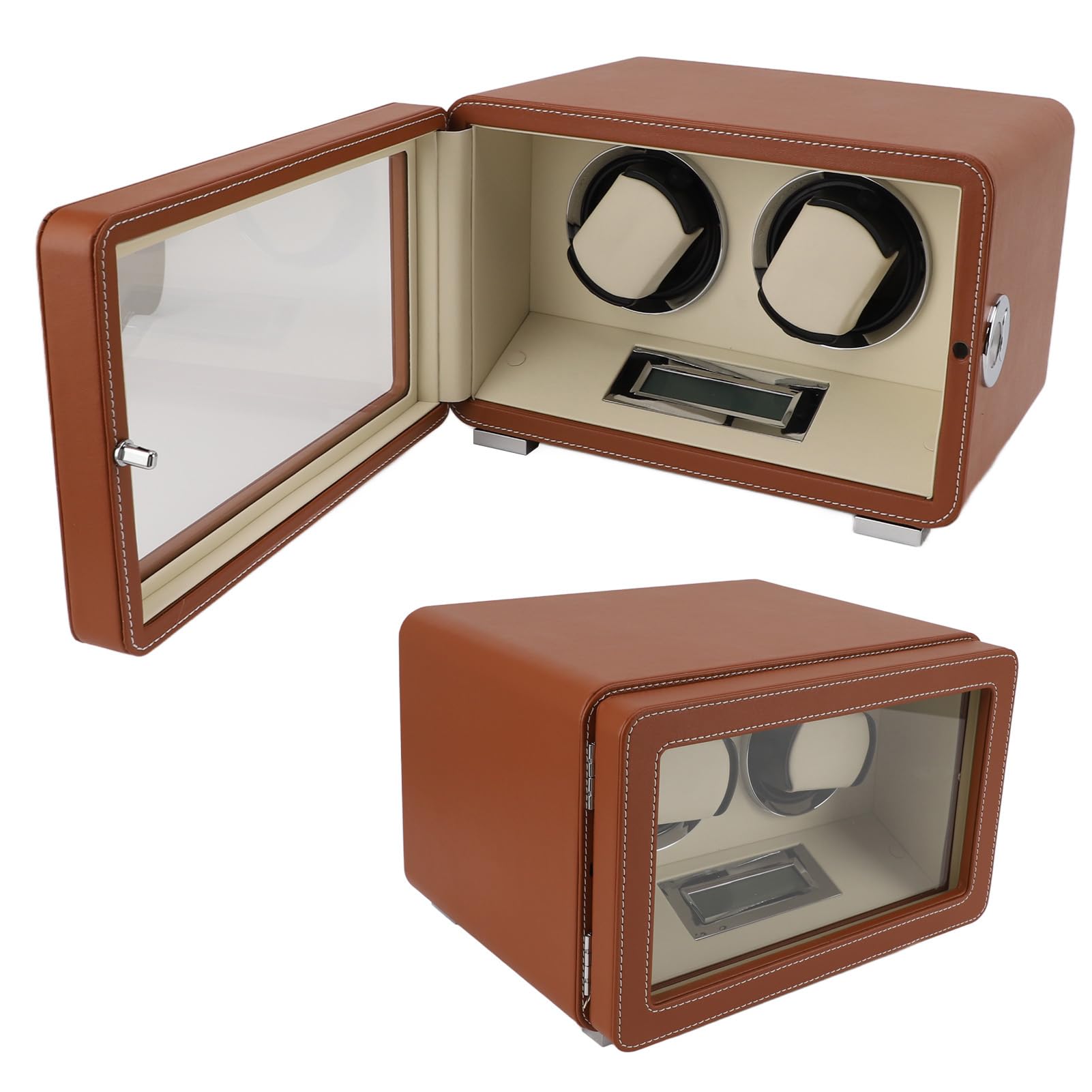 Fdit Caja Giratoria Automática para 2 Relojes, Enrollador Doble de