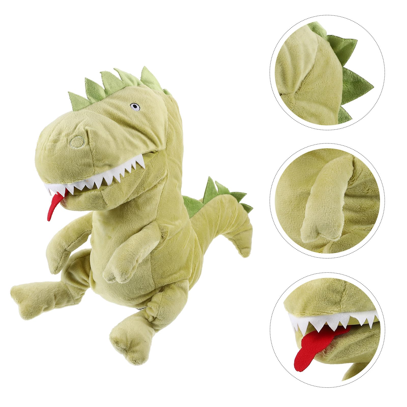 Marioneta de Mano Dinosaurio Verde de Algodón PP para Niños | Juguete Educativo para Educación Temprana y Hogar, Fomenta Creatividad E Imaginación