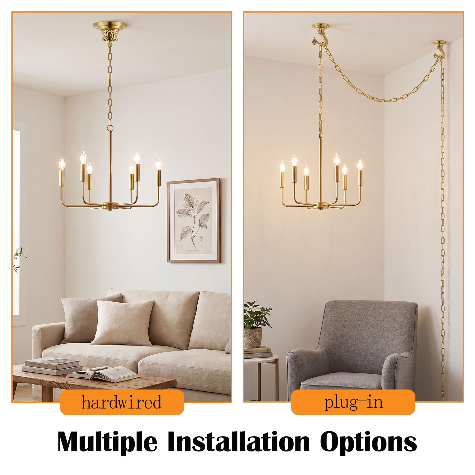 12 Ft Light Fixture Chains Kit for Hanging (Brass) — Amazon image 4
