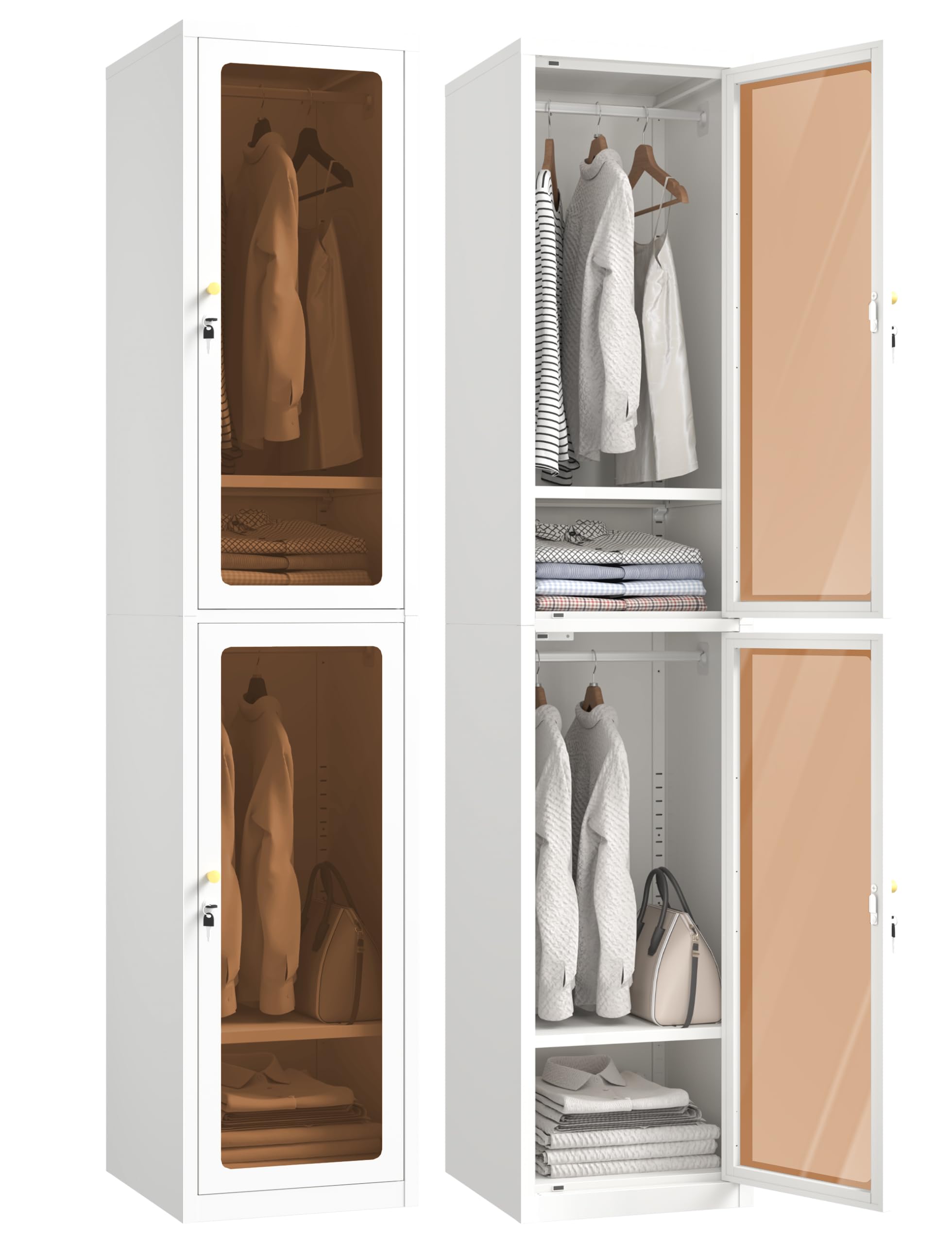 Metal Locker 0rganizer for Employees,Glass Door Cabinet