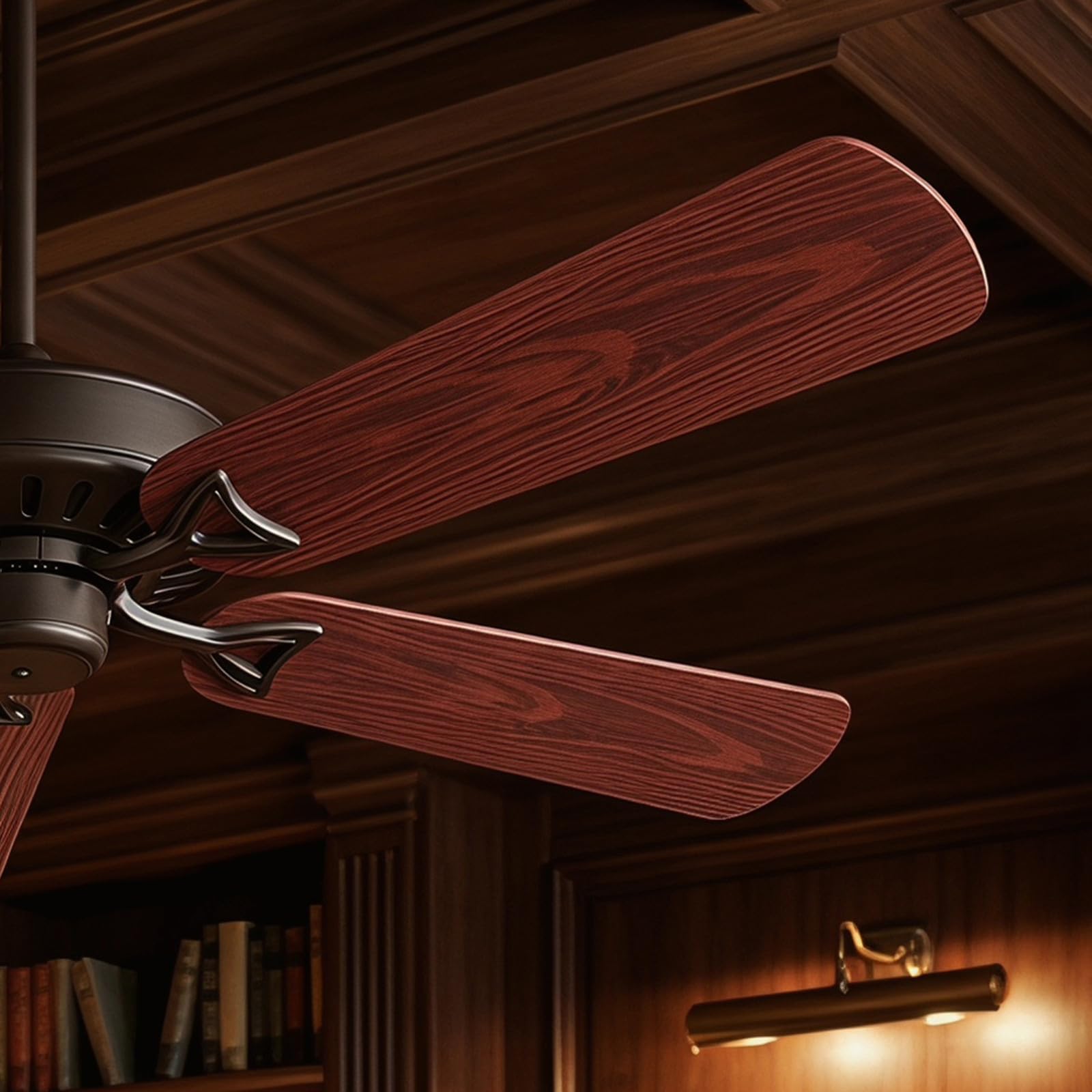 4 pale per ventilatore elettrico da soffitto: pala di ricambio in plastica da 21" per ventilatore da 52 pollici - Pale di ricambio effetto legno per in, marrone