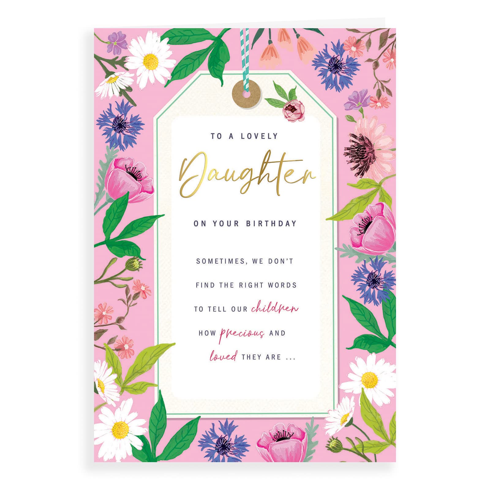 Daughter Birthday Card. Floral Design. 23x15cm