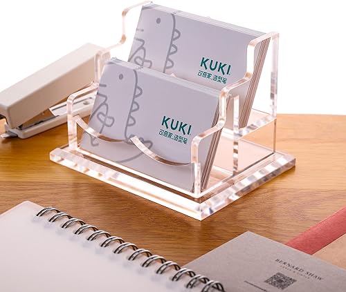 SANRUI - Tarjetero de acrílico para escritorio 2 grids