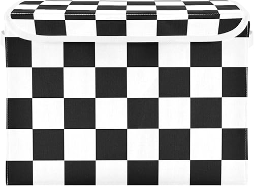 Miniatura 2 de RunningBear Contenedores de almacenamiento grandes a cuadros con tapa contenedores plegables de almacenamiento cubos de almacenamiento cestas de