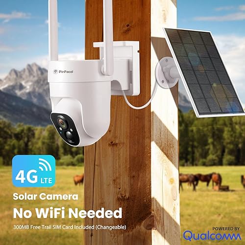 Miniatura 3 de Cámara de seguridad celular 4G LTE inalámbrica para exteriores, no necesita WiFi, visión nocturna a color 2K, panorámicainclinación de 360,