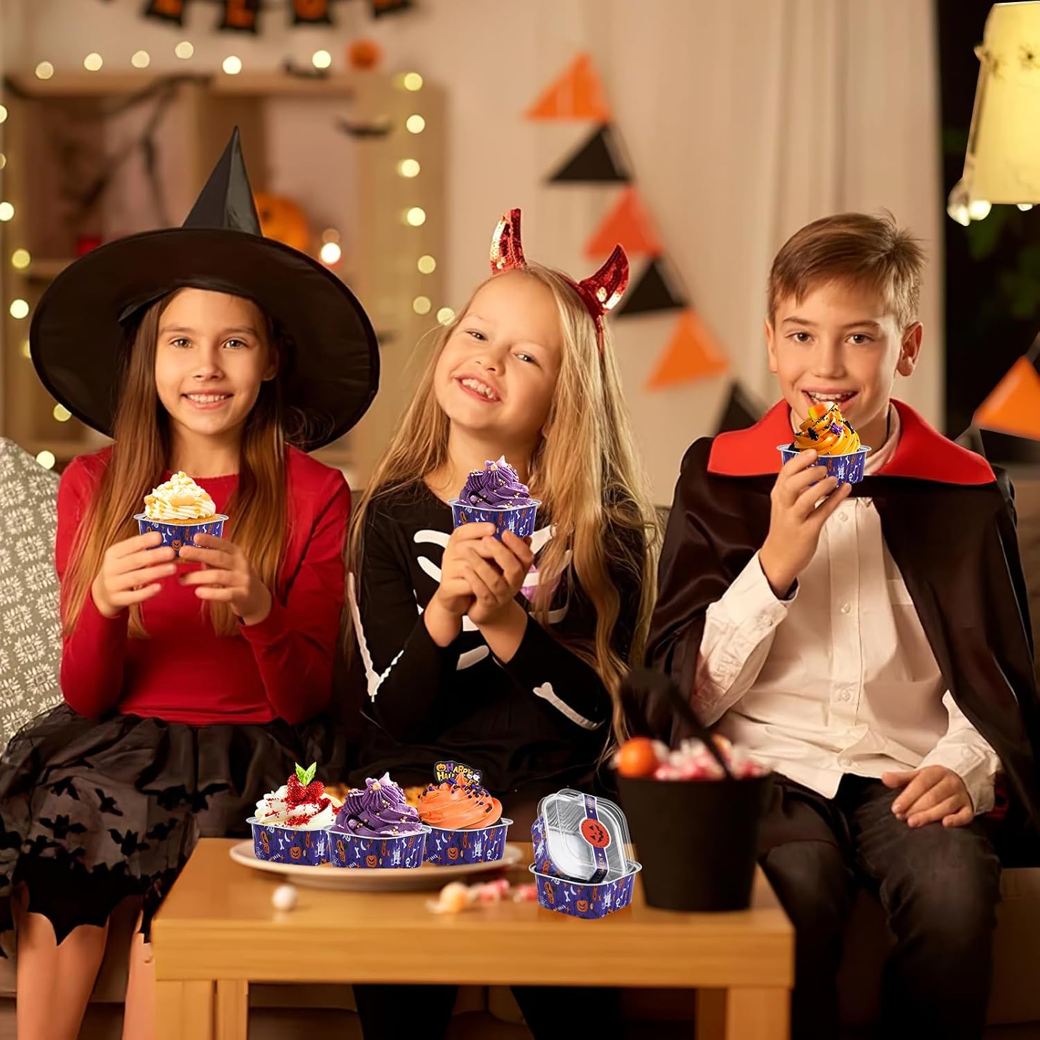 Halloween Mini Cake Pans with Lids Square 5oz, 25Pack ZOXILEN image 5