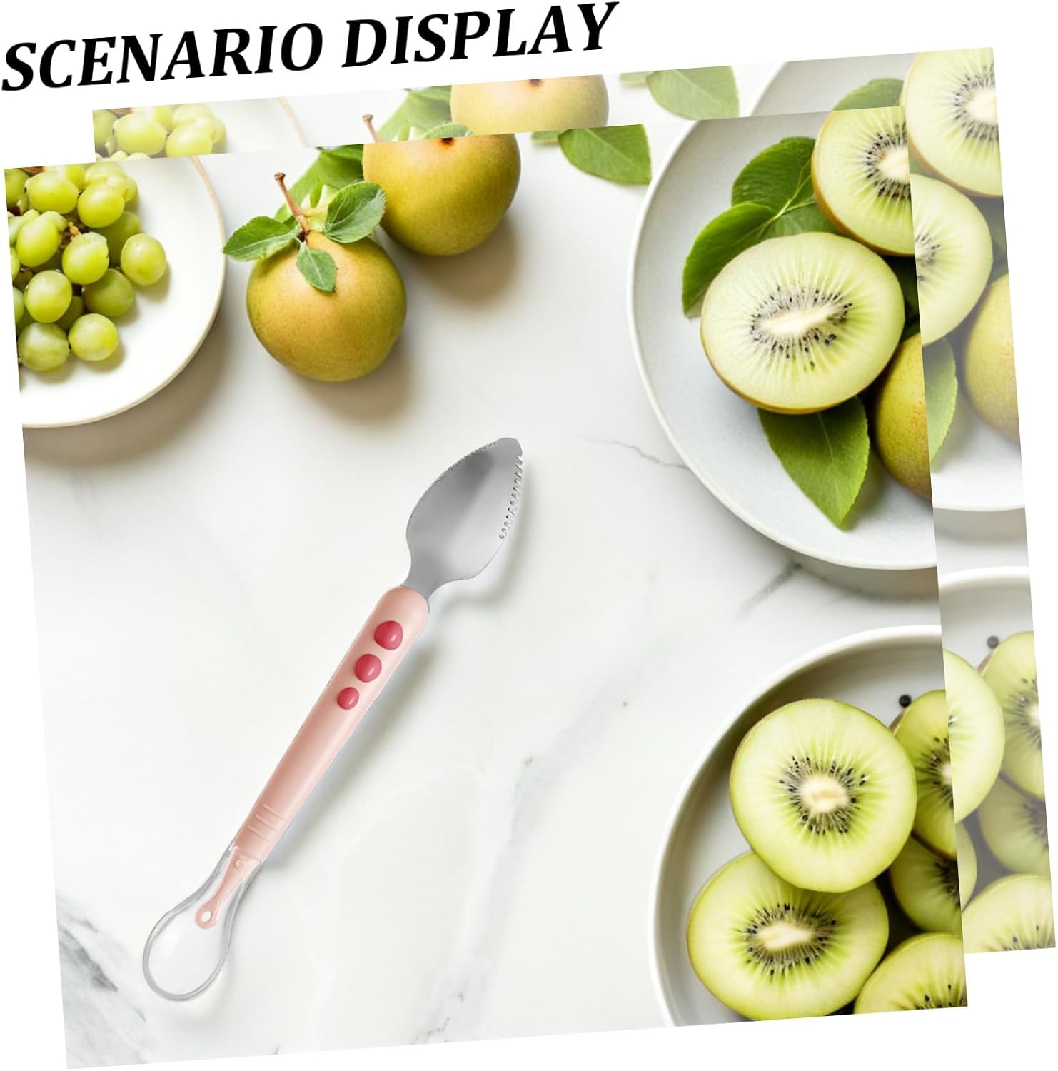 VICASKY Double Head Silicone Spoon for Fruit Puree Feeding Soft Spoon with Compact Storage Box Portable Lightweight Easy to Hold Safe and Supplies