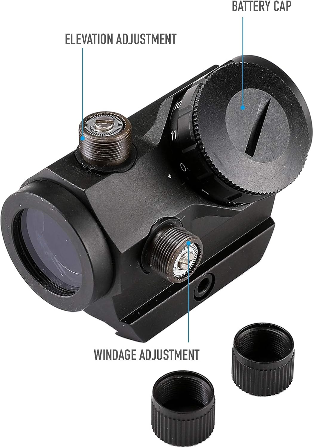 PINTY Red Dot Sight Reflex Optics with Multiple Reticles, Compact Tactical Rifle Scope for Picatinny Rail, Pistol, Airsoft