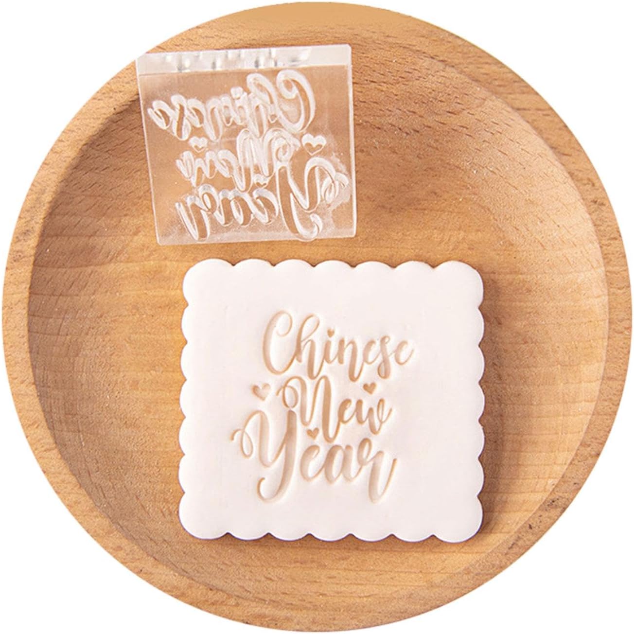 Functional New Year Fondant Stable Embosser Perfect for Special Event and Holiday Baking Enthusiasts Acrylic Fondant Stamp