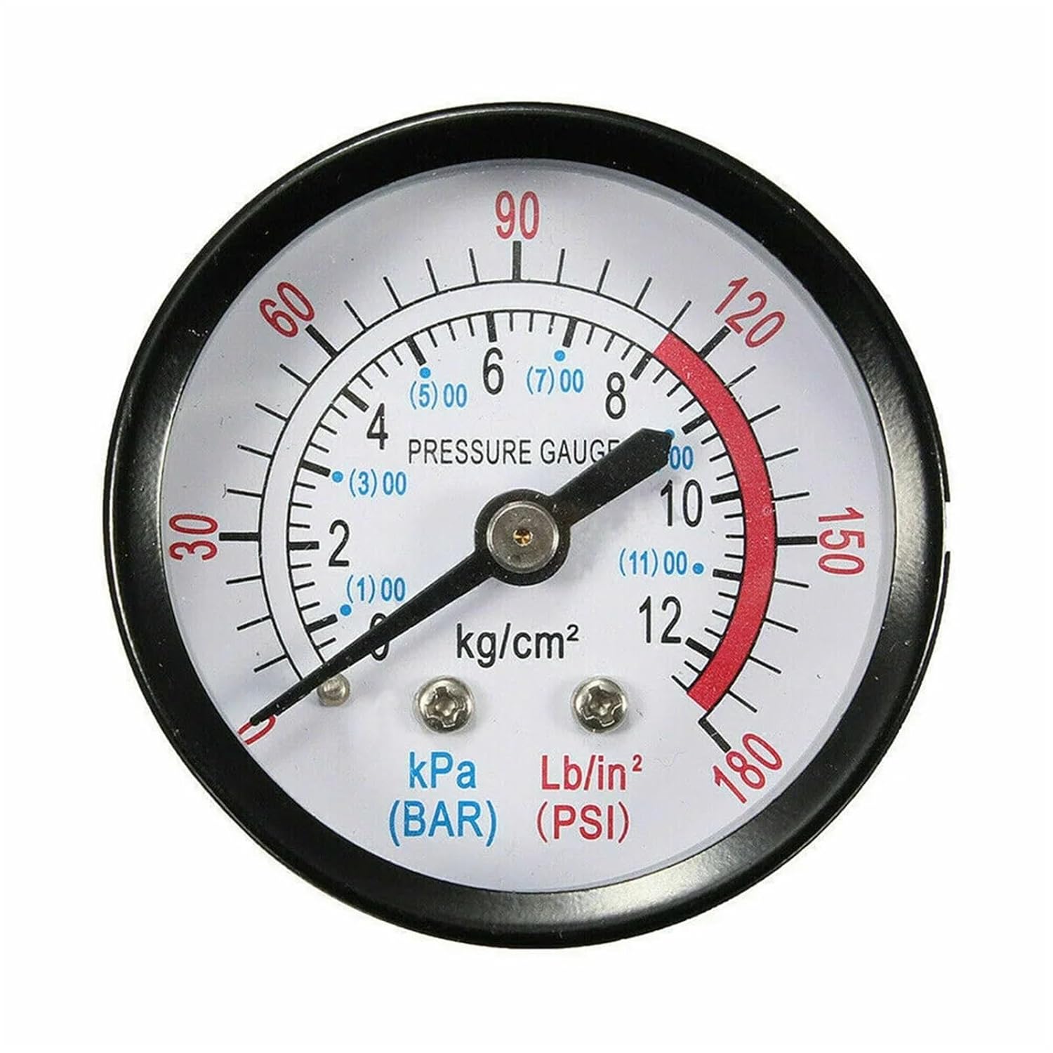 Air Pressure Gauge 50mm 1/4" for BSPT Thread 0-180PSI 0-12Bar Dial Hydraulic Pressure Gauge Meter Manometer