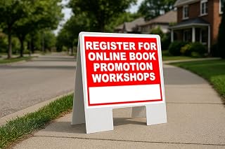Register For Online Book Promotion Workshops Write On Me Red Folding Coroplast A-Frame with Double-Sided 23in x23in