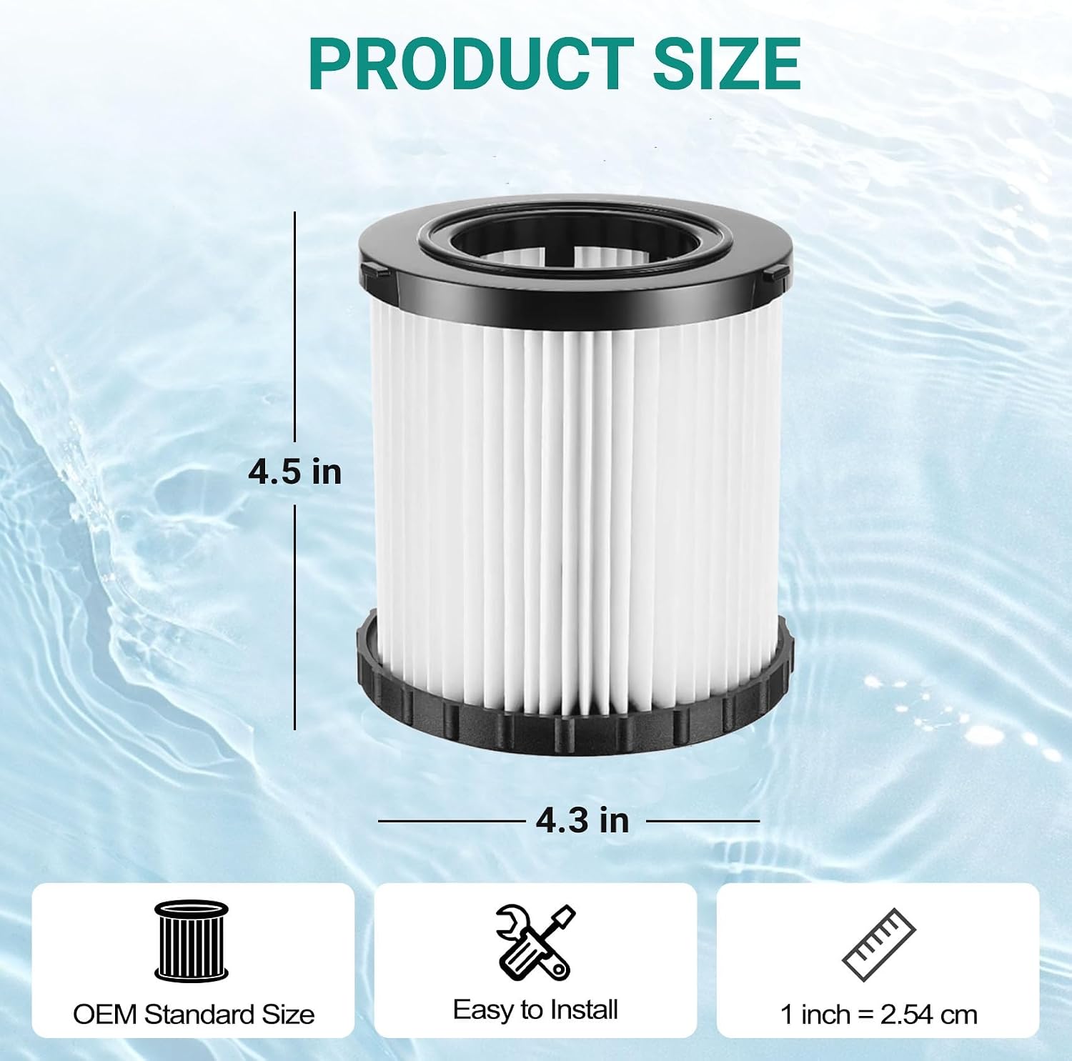 DCV581H DCV580H Vacuum HEPA Filter Replacement for DEWALT 20V MAX Shop Vac image 2