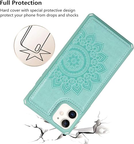 Miniatura 127 de Cavor for iPhone 11 Wallet Case with Card Slots Holder,Premium PU Leather Kickstand Feature Case [Wrist Strap] Double Magnetic Clasp Shockproof Flip