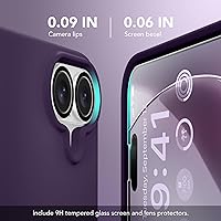 Vista 272 de GONEZ Funda de silicona para iPhone 15 Pro Max, compatible con Magsafe, protector de cámara + protector de pantalla, forro de microfibra suave Negro