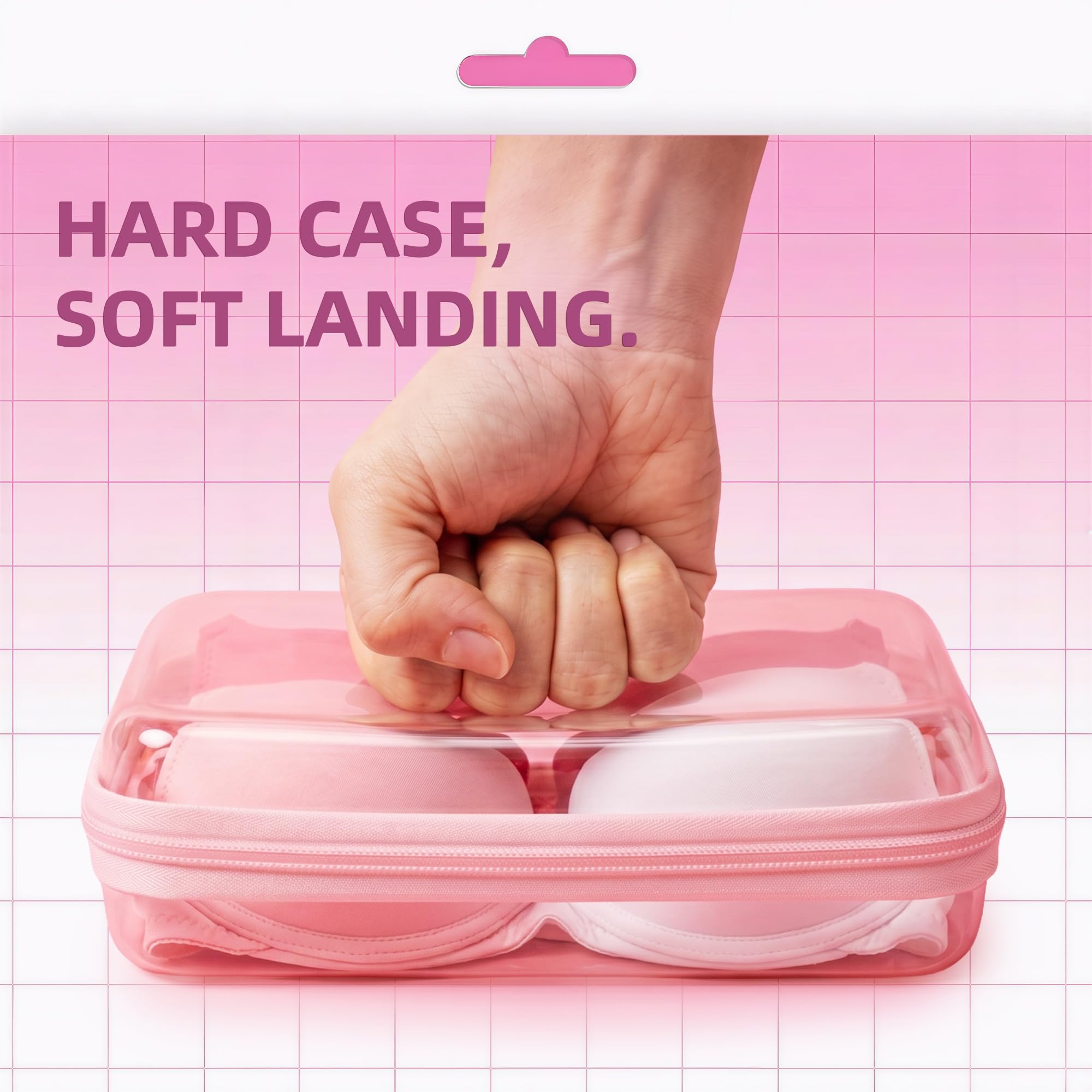 CoiiJoii Clear Hard Shell Zipper Storage Case