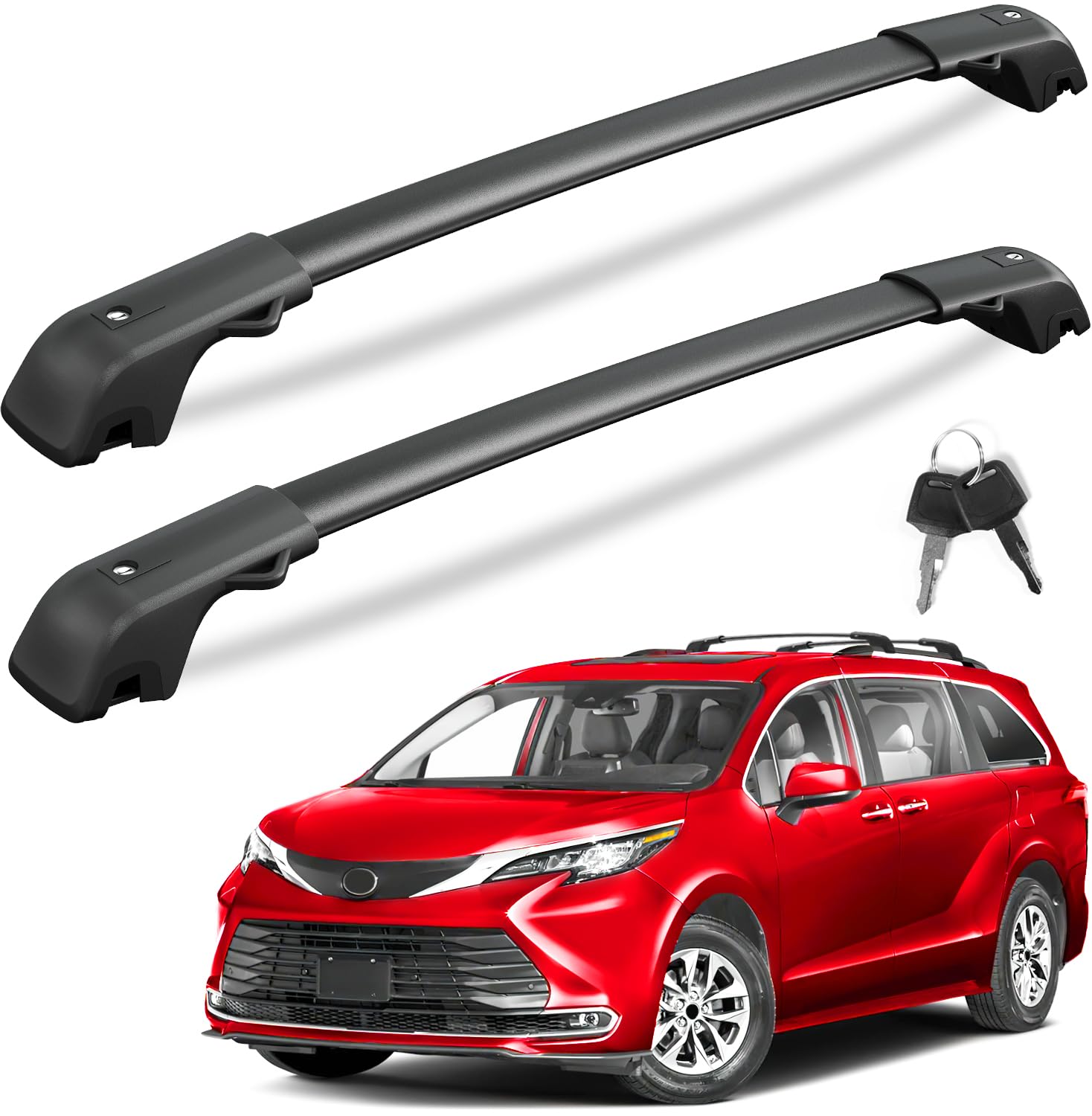 KINGGERI 300Lbs Lockable Roof Rack Cross Bars