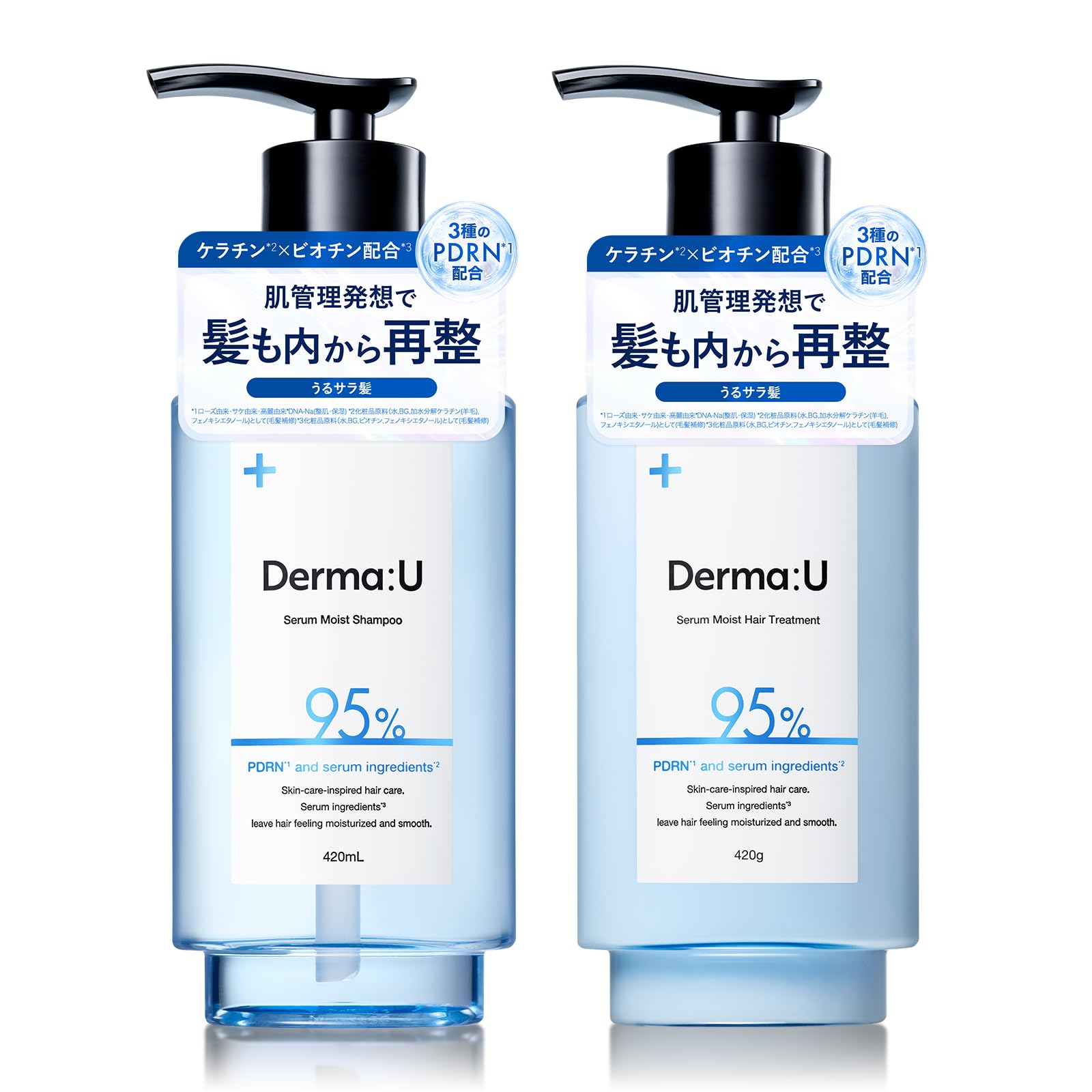 ダーマユー シャンプー トリートメント セット 美容液成分95%以上 サロン専売品 ヘアケア 美容液 3種のPDRN ケラチン