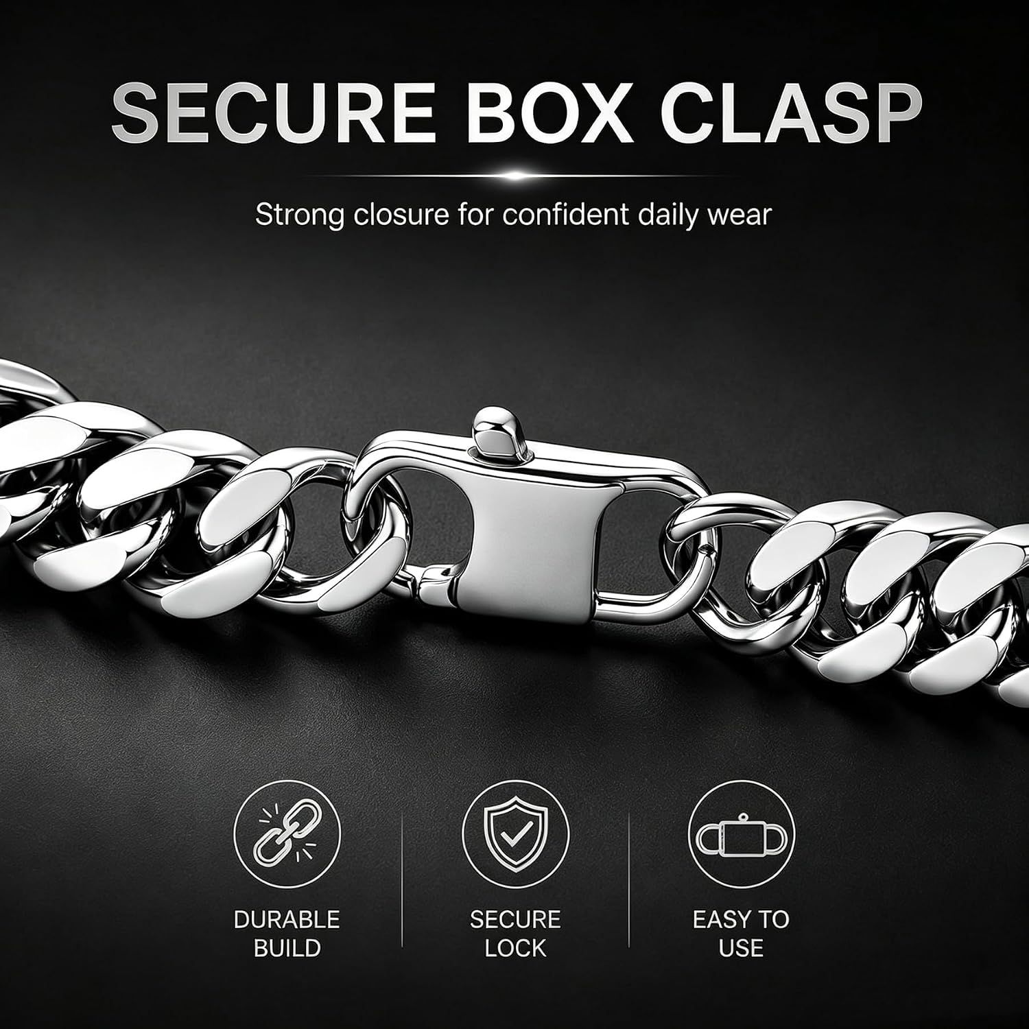 8.5mm Mens Silver Black 316L Diamond-cut Stainless Steel Cuban Link Chain Bracelet for Men, Durable Classic Wrist Jewelry, Gift for Him