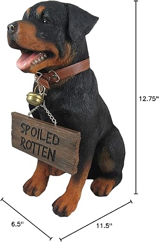 Miniatura 7 de Guardian of Love - Estatua de bienvenida de Buddy Rottweiler con letrero reversible, figura decorativa de perro para uso en interiores o exteriores,