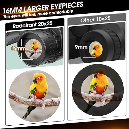 Miniatura 2 de Bwrethay Prismáticos compactos de 20 x 25 para adultos de alta potencia y niños, prismáticos impermeables para cazadores con visión de poca luz,