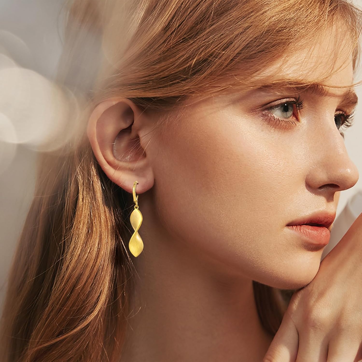 Gold Earrings for Women, Silver Earrings, Trendy Dangle Stud Jewelry for Women, 14K Gold-Plated and Silver Dainty Jewelry Cute Teardrop Dangling Gift - Image 5