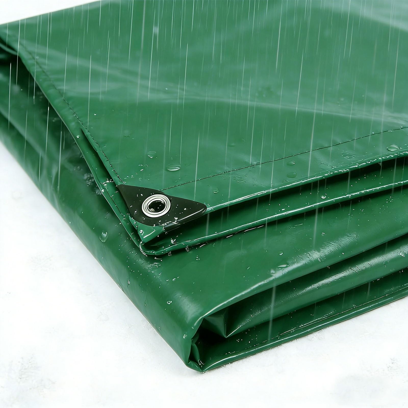 Lona impermeable verde para evitar humedad y roturas en muebles de exterior
