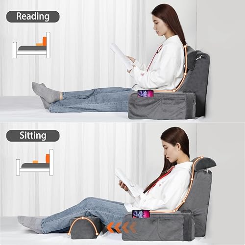 Miniatura 5 de PHYSEN Almohada de Lectura para Sentarse en la Cama para Adultos - Almohada de Espalda para Sentarse en la Cama - Almohada de Soporte para la