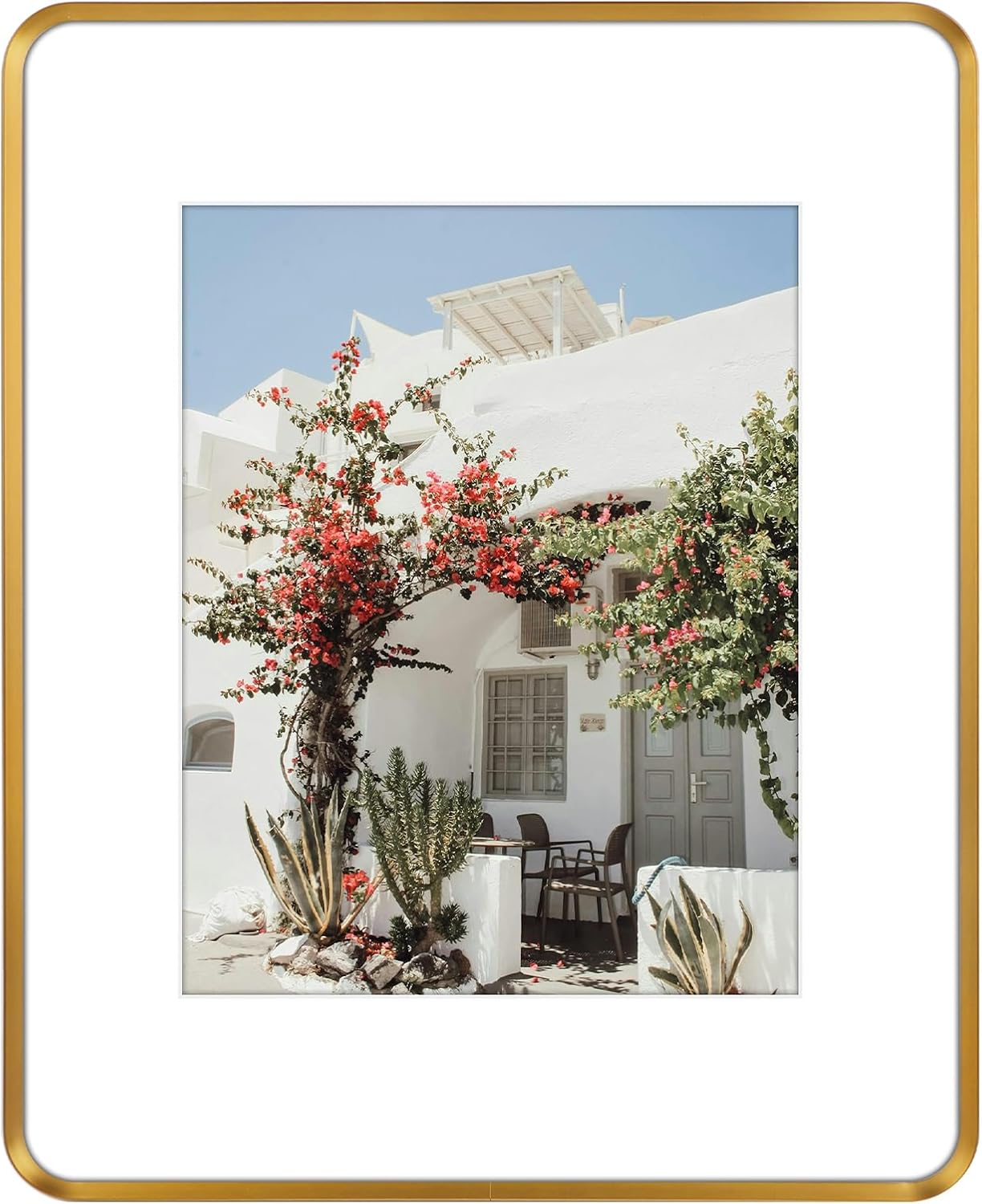 Golden State Art 16x20 Aluminum Picture Frame Bronze - With Round Corners - With Mat for 11x14 Photo or Without Mat for 16 x 20 Photo - Real Glass - Matte Design - Home Decor for Wall Display