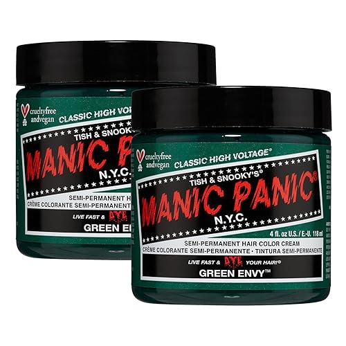 MANIC PANIC Green Envy - Tinte para el cabello Classic High Voltage semipermanente verde esmeralda profundo con matices azules, ara cabello oscuro y disponible en Yaxa Costa Rica