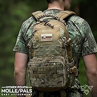 Vista 8 de WYNEX Tactical Large Admin Pouch of Double Layer Design, Molle EDC EMT Utility Pouch with Map Sleeve Modular Tool Pouch Large Capacity Flag Patch