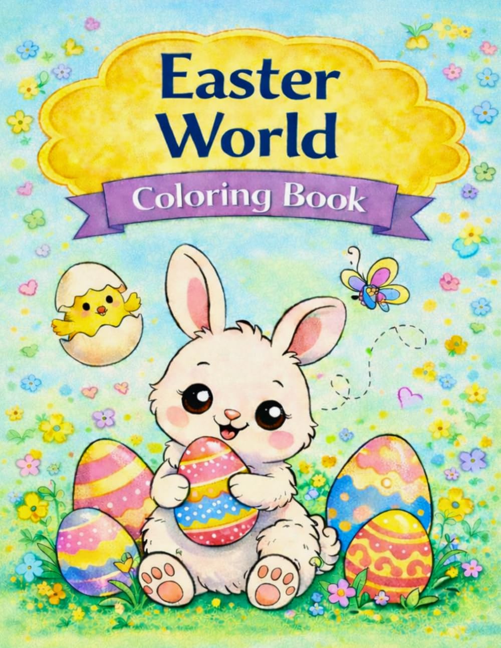 Cute Easter Bunnies and Eggs Coloring Book for Kids (Easter World Coloring Books)