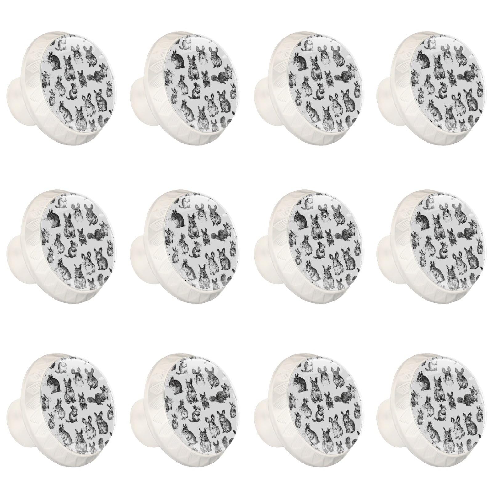 Boutons de tiroir en cristal transparents (lot de 12) pour poignée de meuble cuisine et armoire